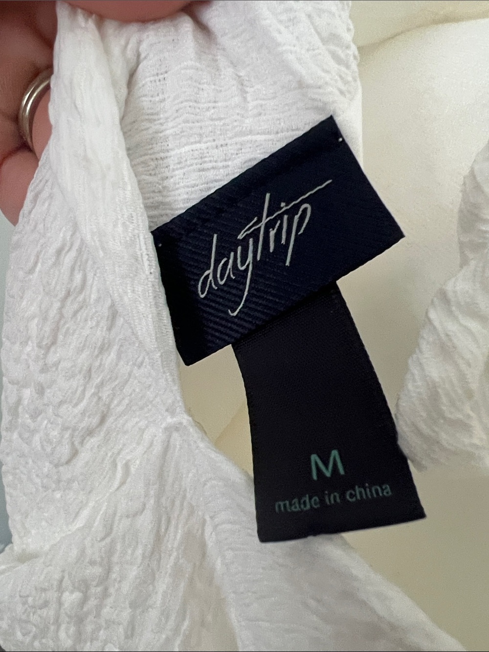 Daytrip White Textured Surplice Blouse - Picture 2 of 6